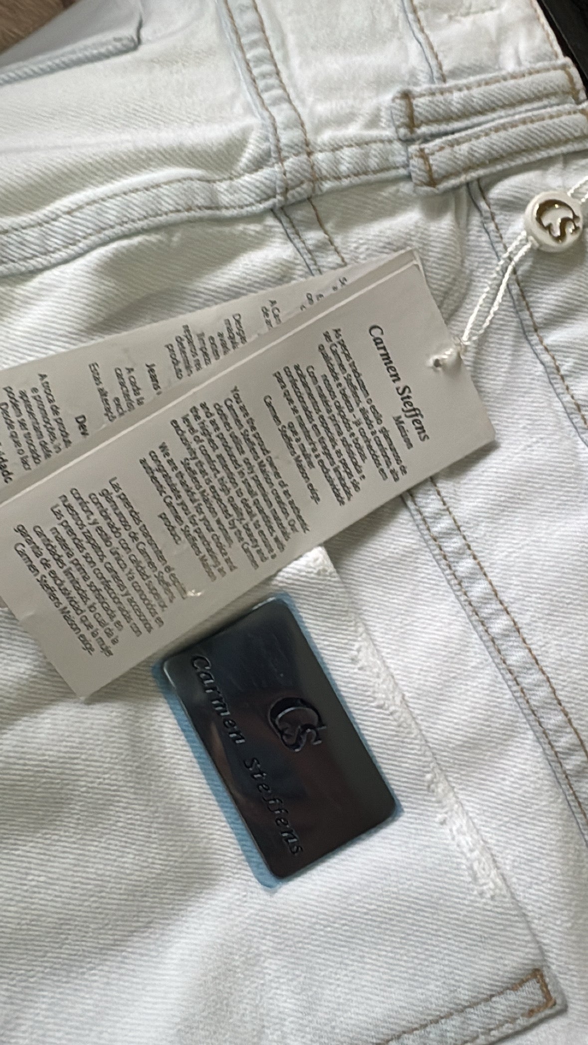 Saia Jeans Claro Destroyed Carmen Steffens
