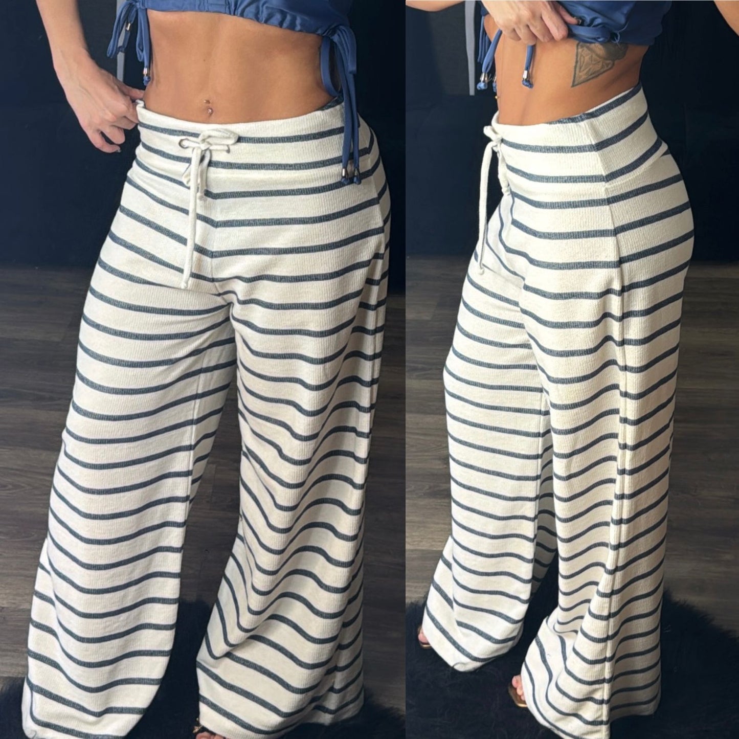 CALÇA LINHO LISTRADA