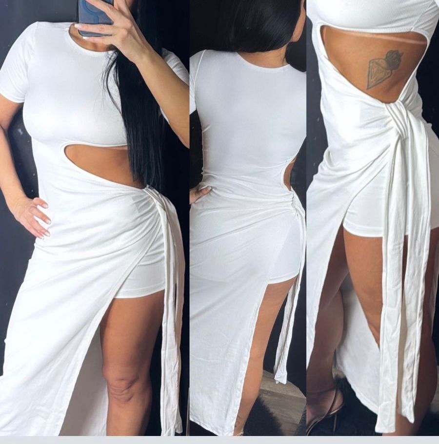 VESTIDO LONGO FENDA C/ SHORTS