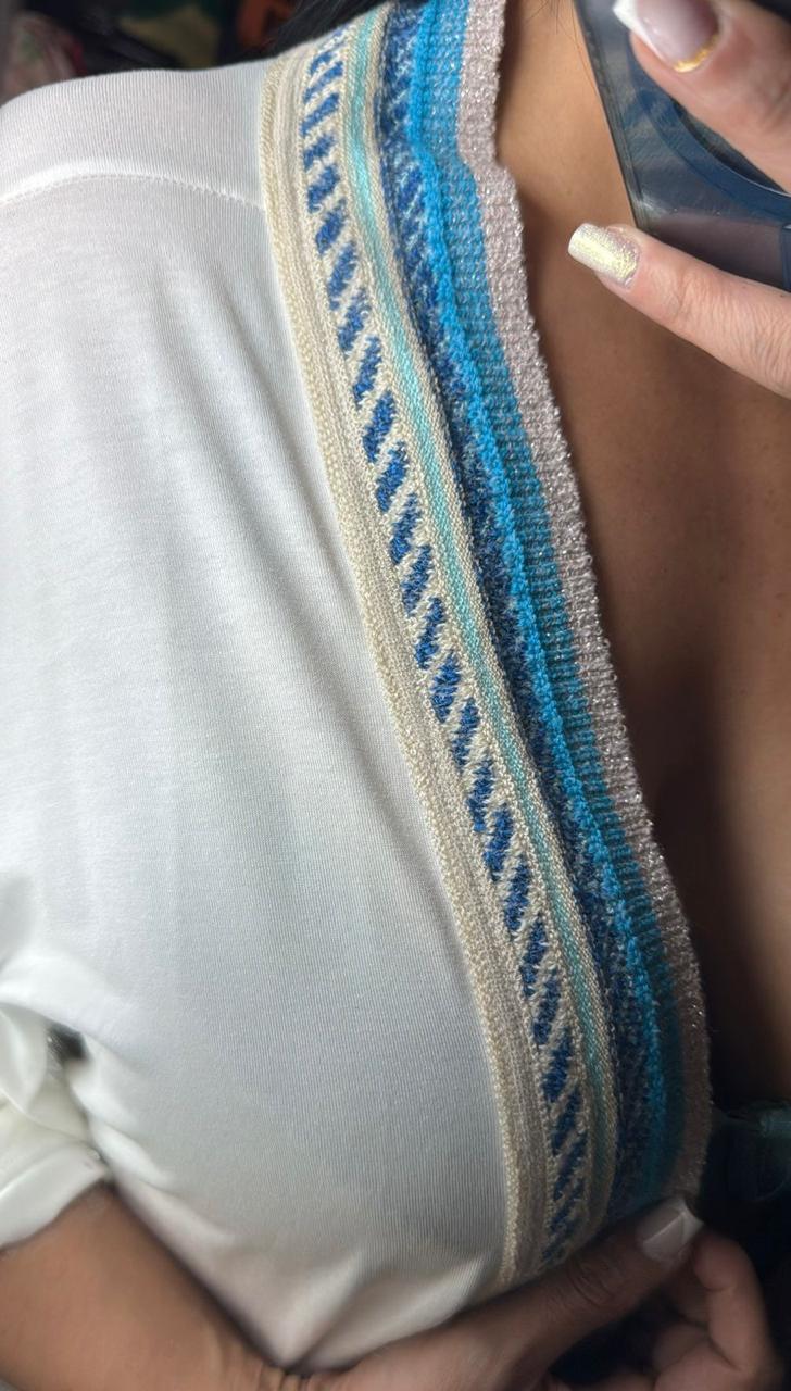 Kimono + Aplicação Tricô