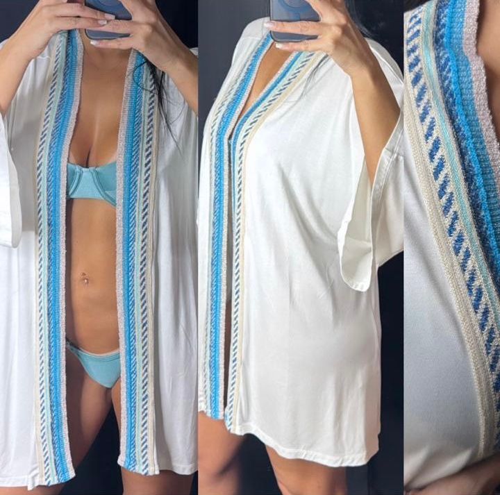 Kimono + Aplicação Tricô