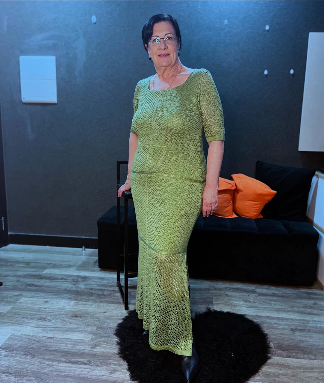 Vestido Tricô Manga PlusSize