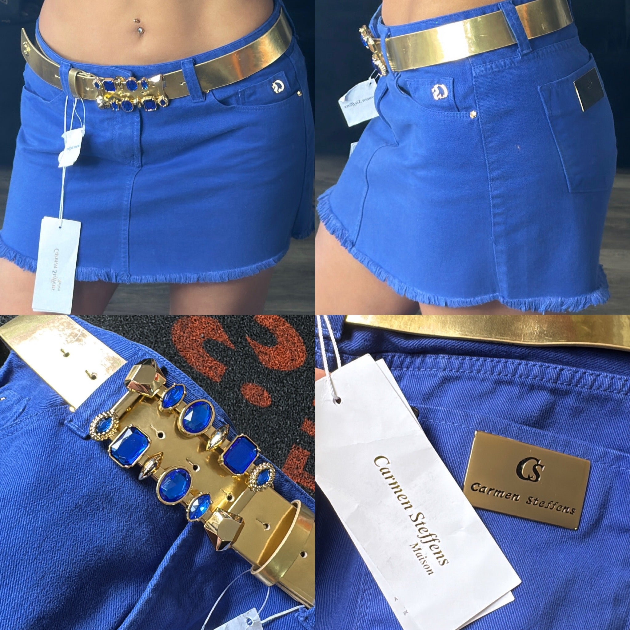 Saia Jeans + Cinto Carmen Steffens