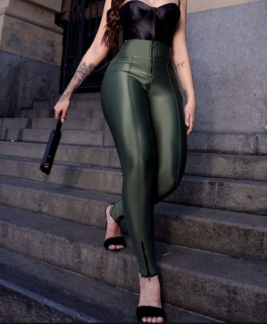 CALÇA PRADA SKINNNY C/ ZIPER BARRA MARROM