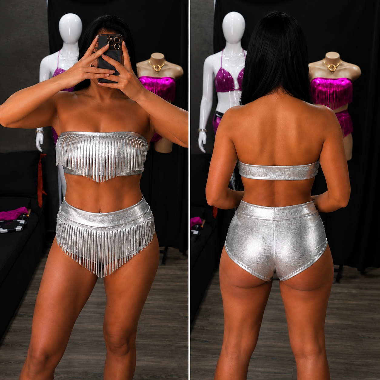 Conjunto Festival Hot Pants + Faixa C/ Franja