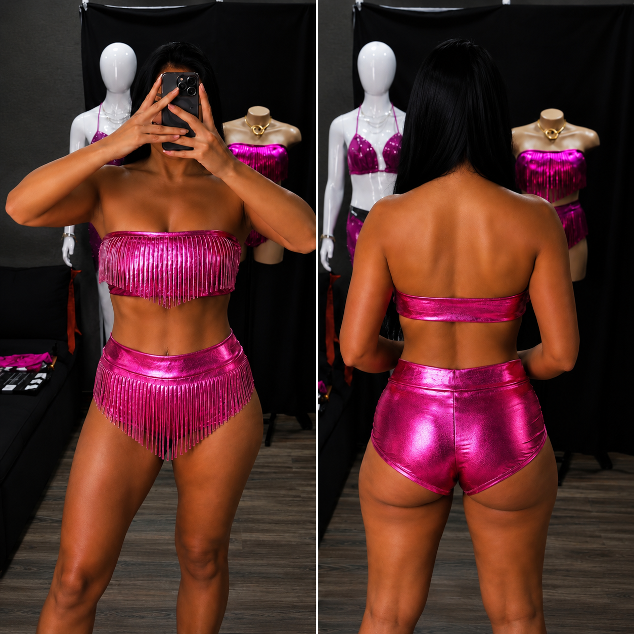 Conjunto Festival Hot Pants + Faixa C/ Franja
