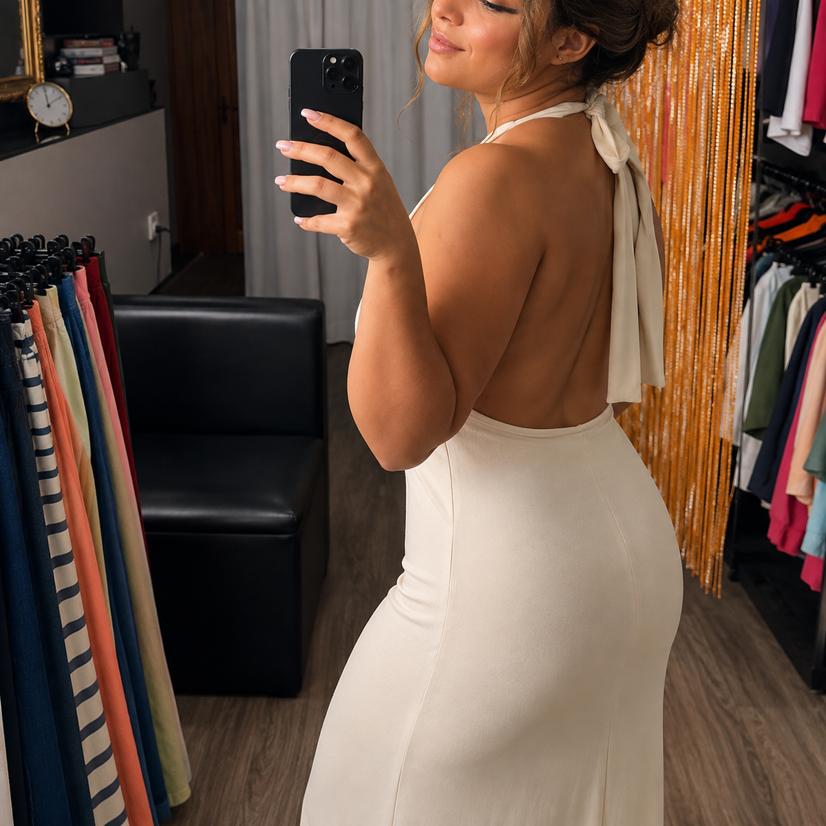 Vestido Alfaiataria Longo Costas Nua