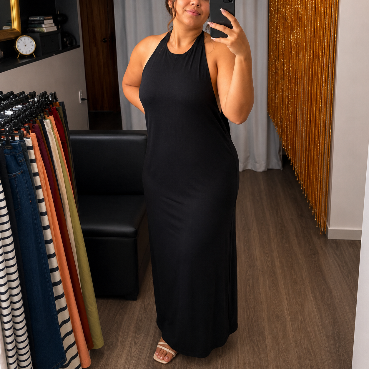 Vestido Alfaiataria Longo Costas Nua