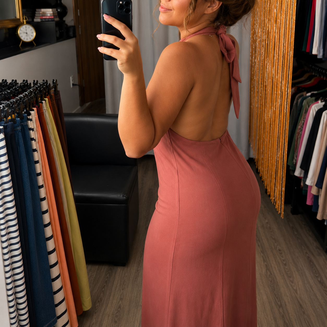 Vestido Alfaiataria Longo Costas Nua
