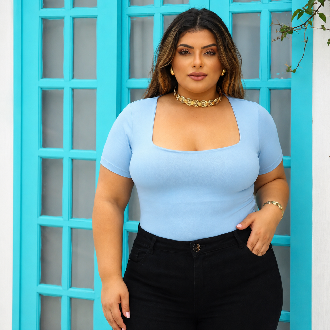 Blusinha Gola Quadrada GG