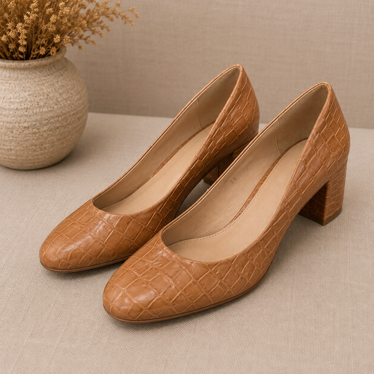 Scarpin Croco Corello