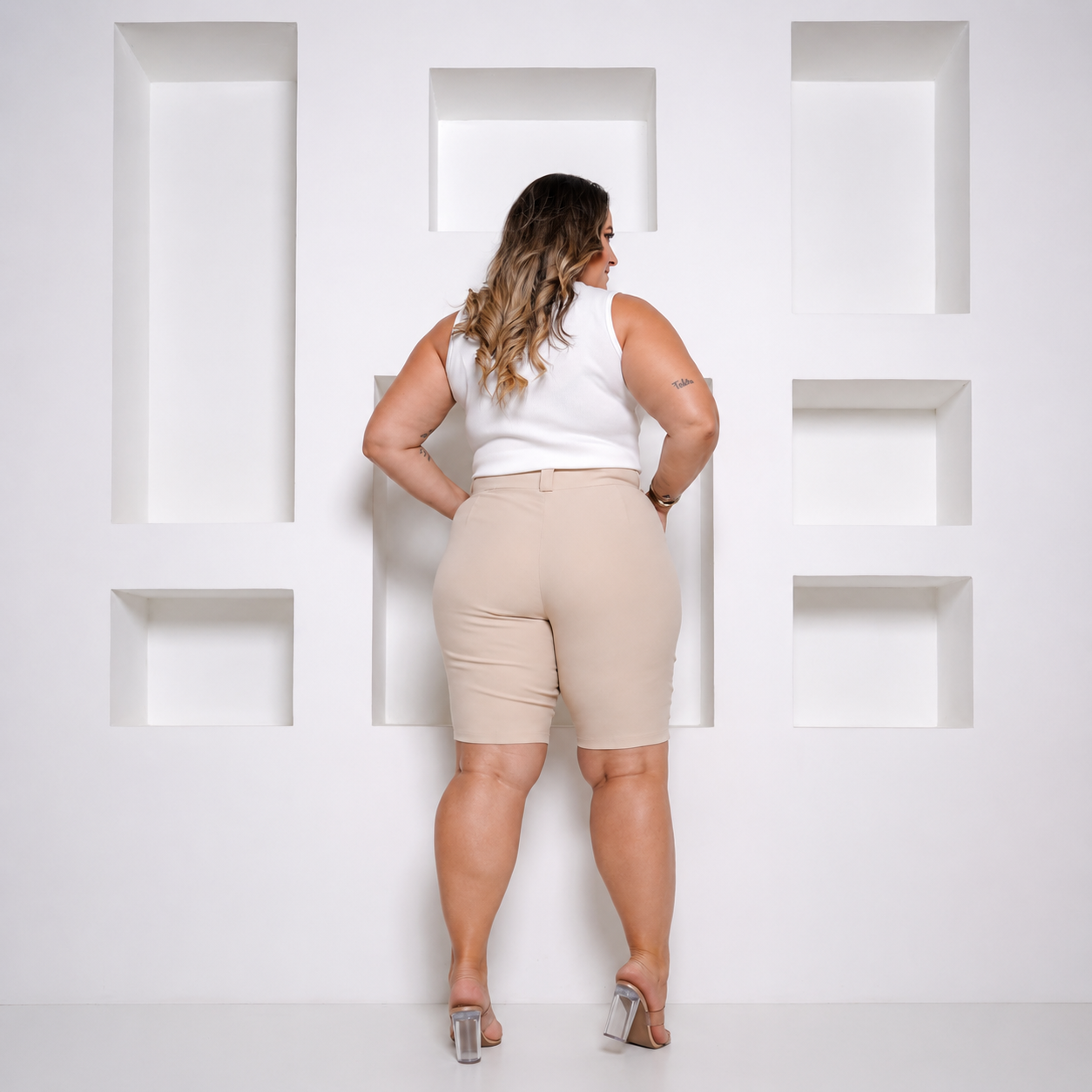 Bermuda Botão Plus Size