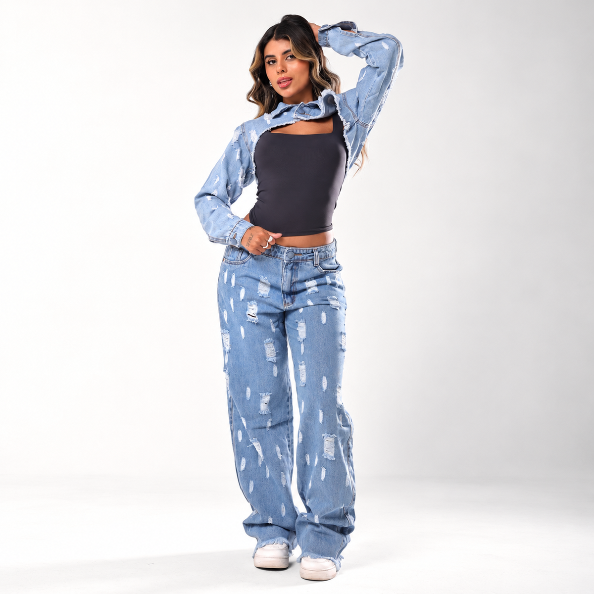 Jaqueta Jeans Cropped Hillary