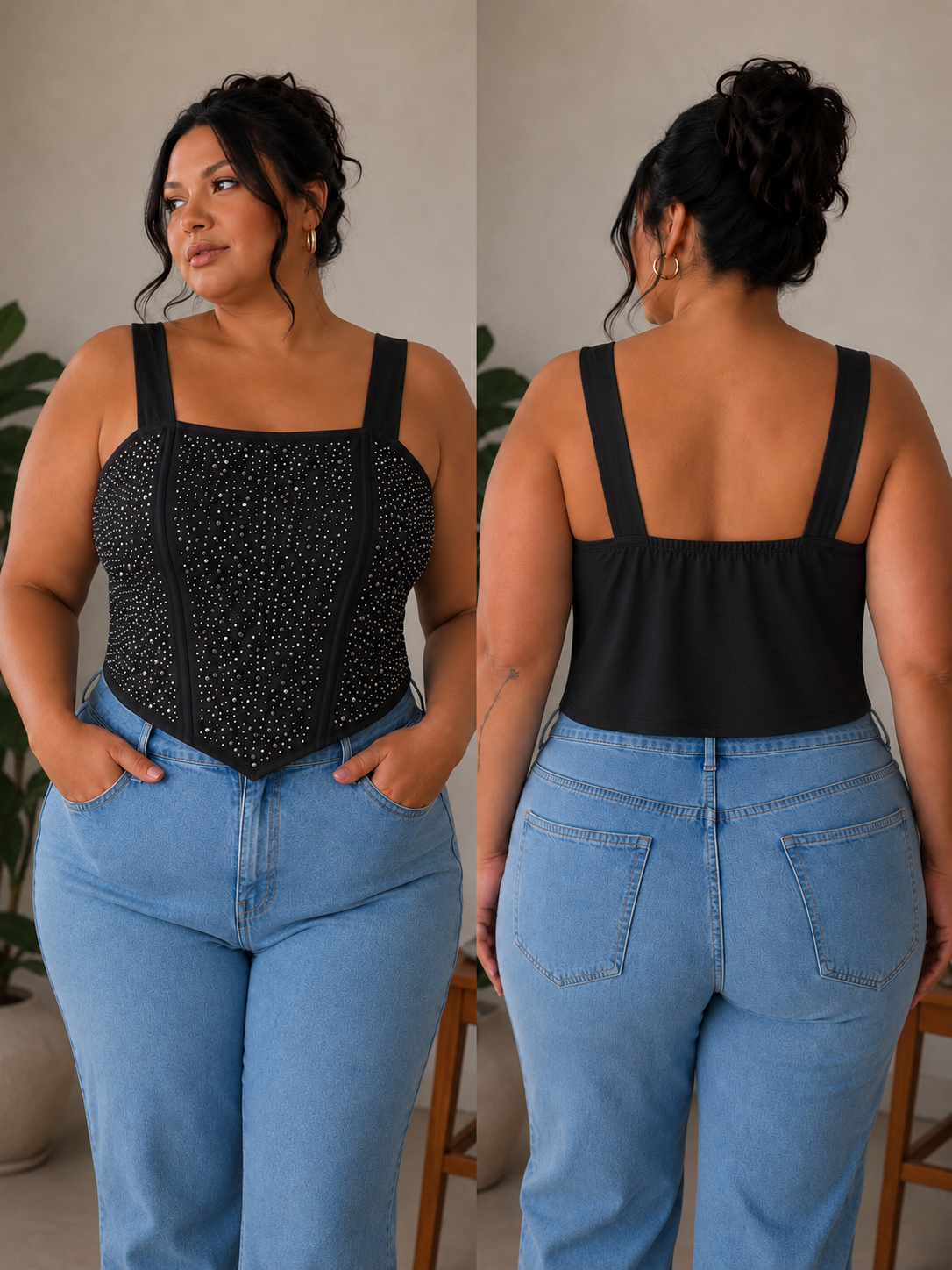 Cropped Strass PluzSize