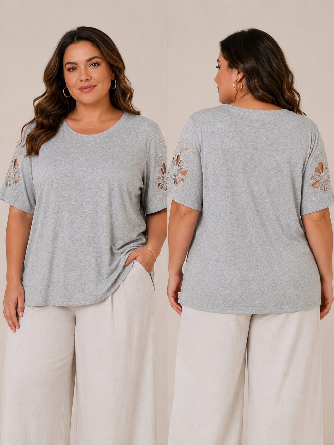 Blusinha Basica Com Aplicaçao Nas Mangas