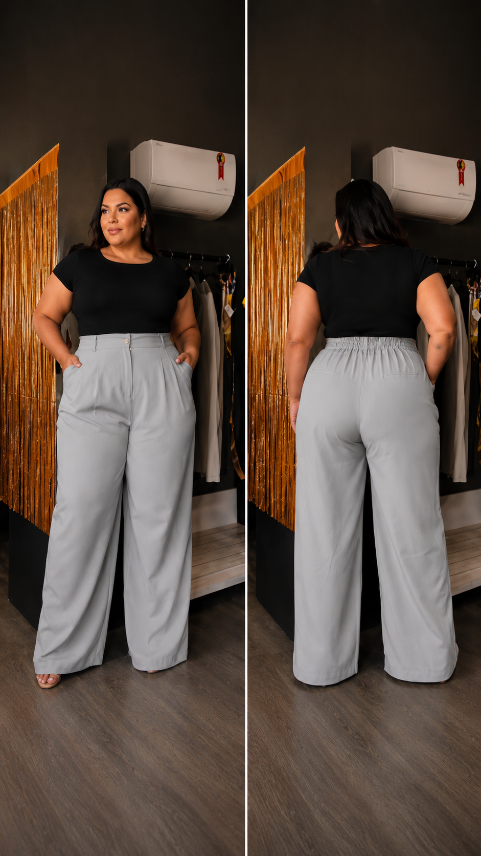 Calça Alfaiataria Com Elastico Plus Size