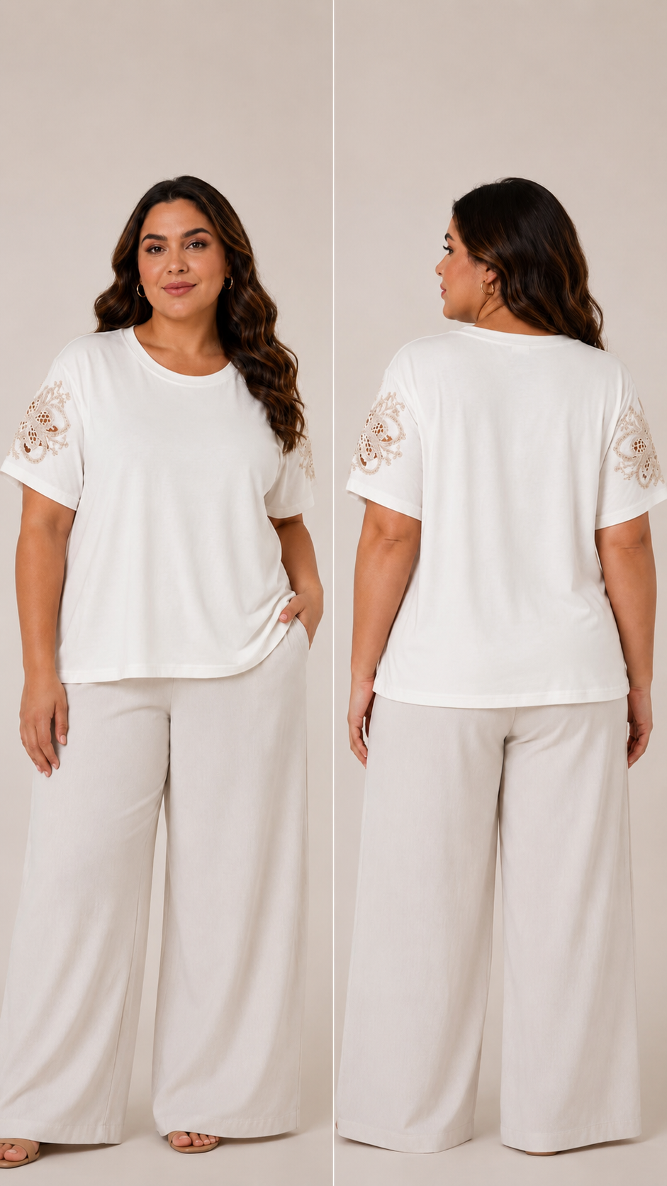 Blusinha Basica Com Aplicaçao Nas Mangas