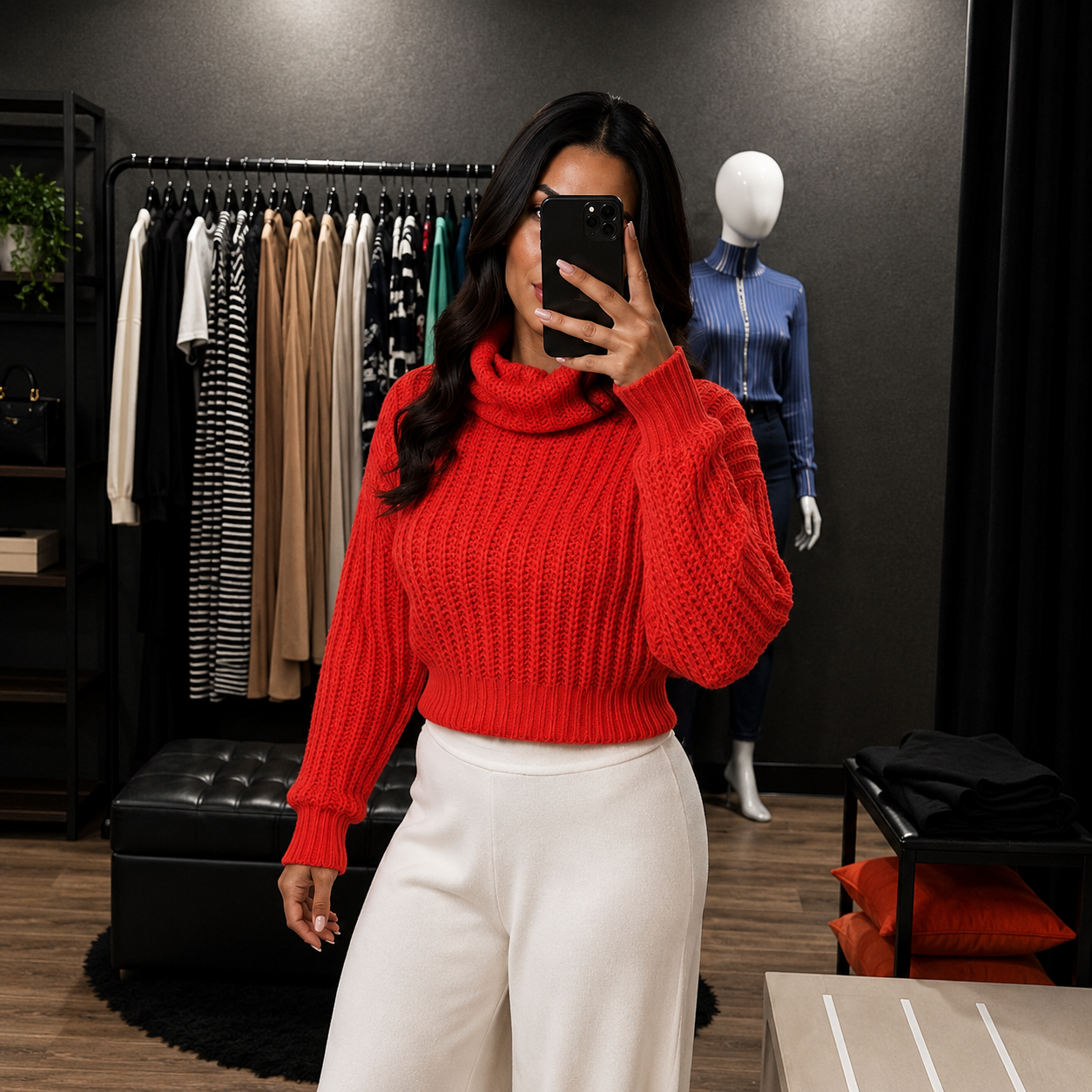 Blusa Tricô Gola Alta
