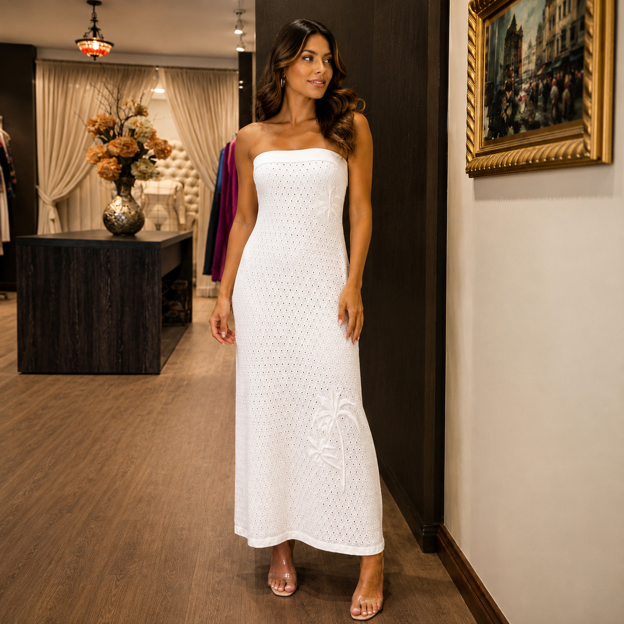 Vestido Tricô Tomara Que Caia