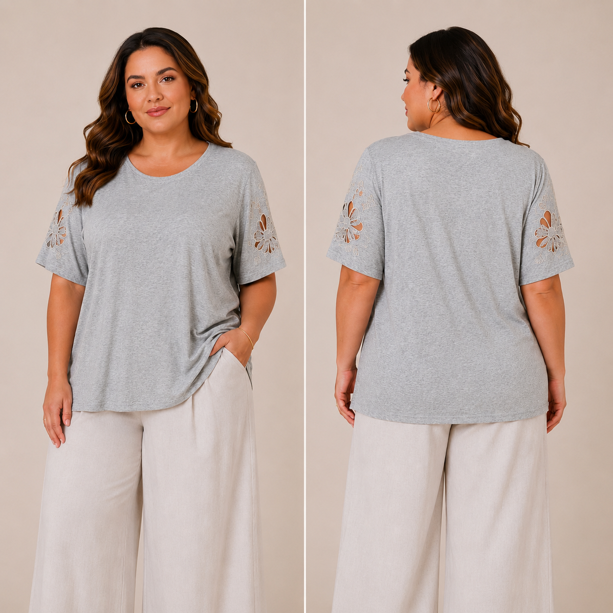 Blusinha Basica Com Aplicaçao Nas Mangas