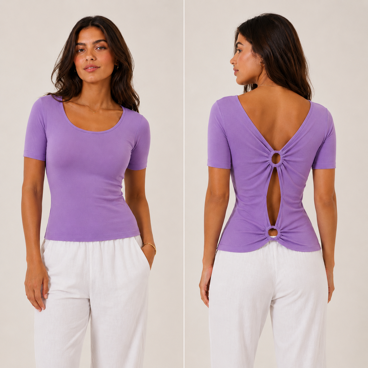 T-Shirt Com Detalhe Nas Costas