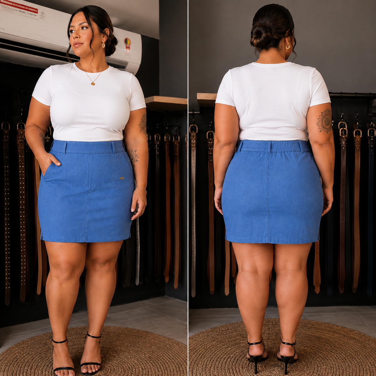 Shorts/Saia Com Passante Cinto