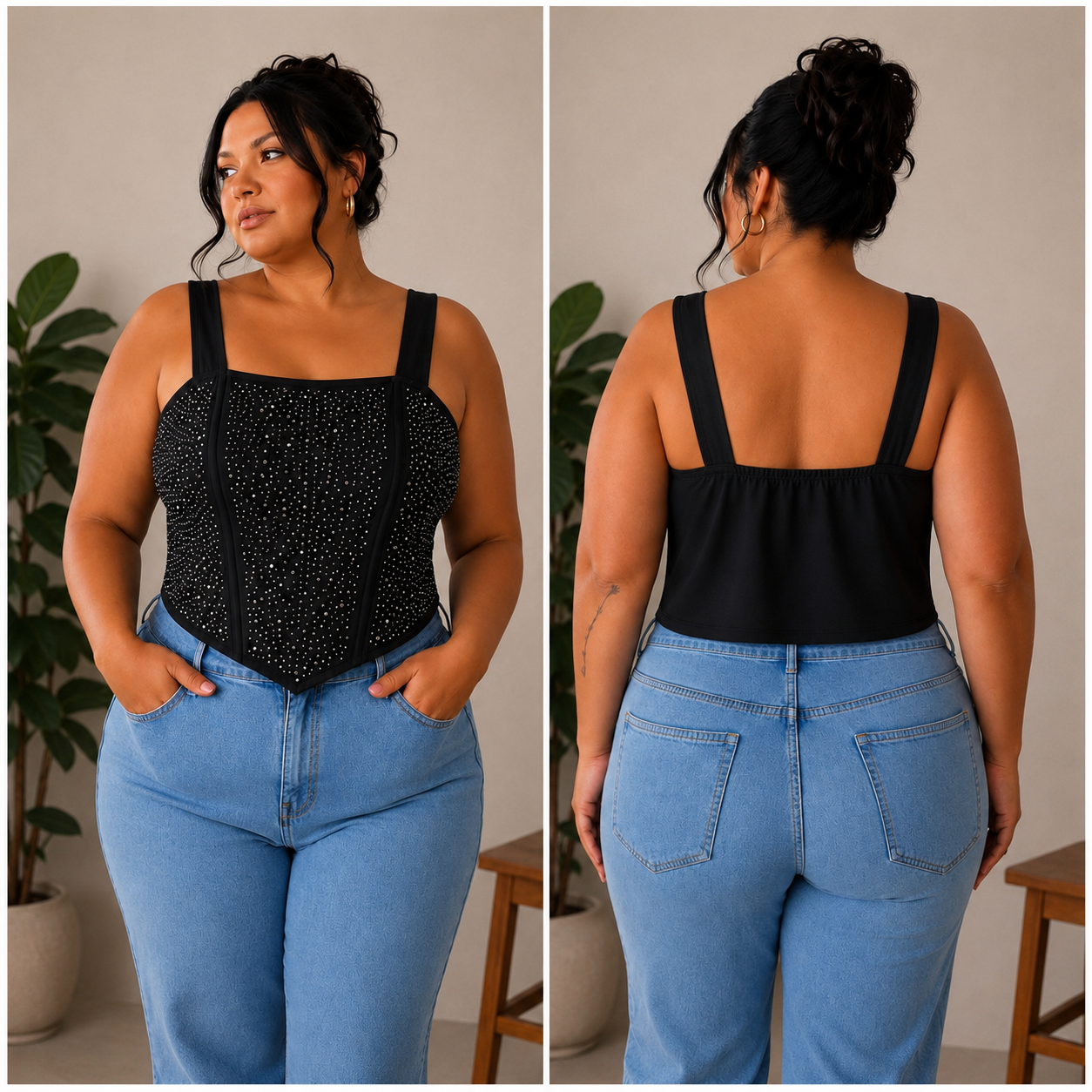 Cropped Strass PluzSize