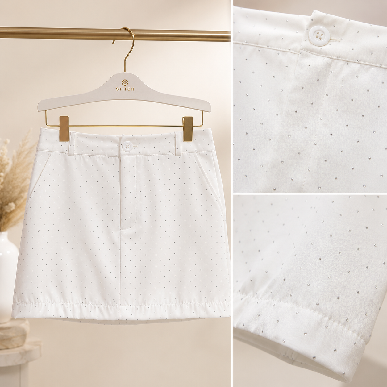 Shorts/Saia Alfaiataria + Aplicação Strass
