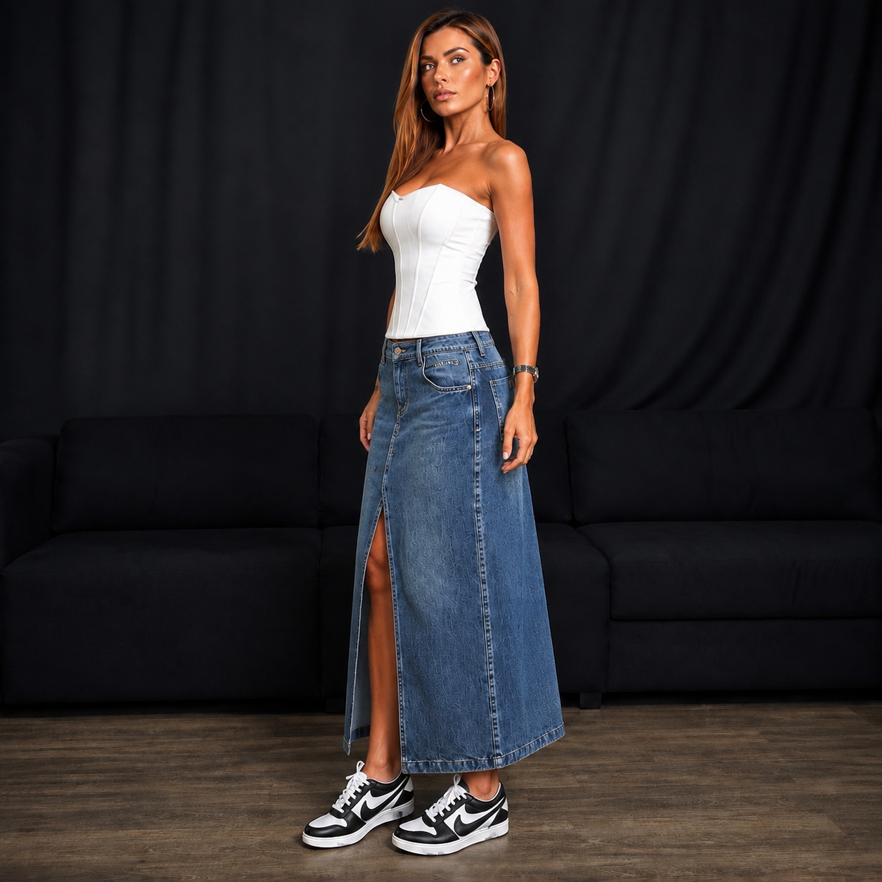 Saia Maxi Jeans CARMEN STEFFENS