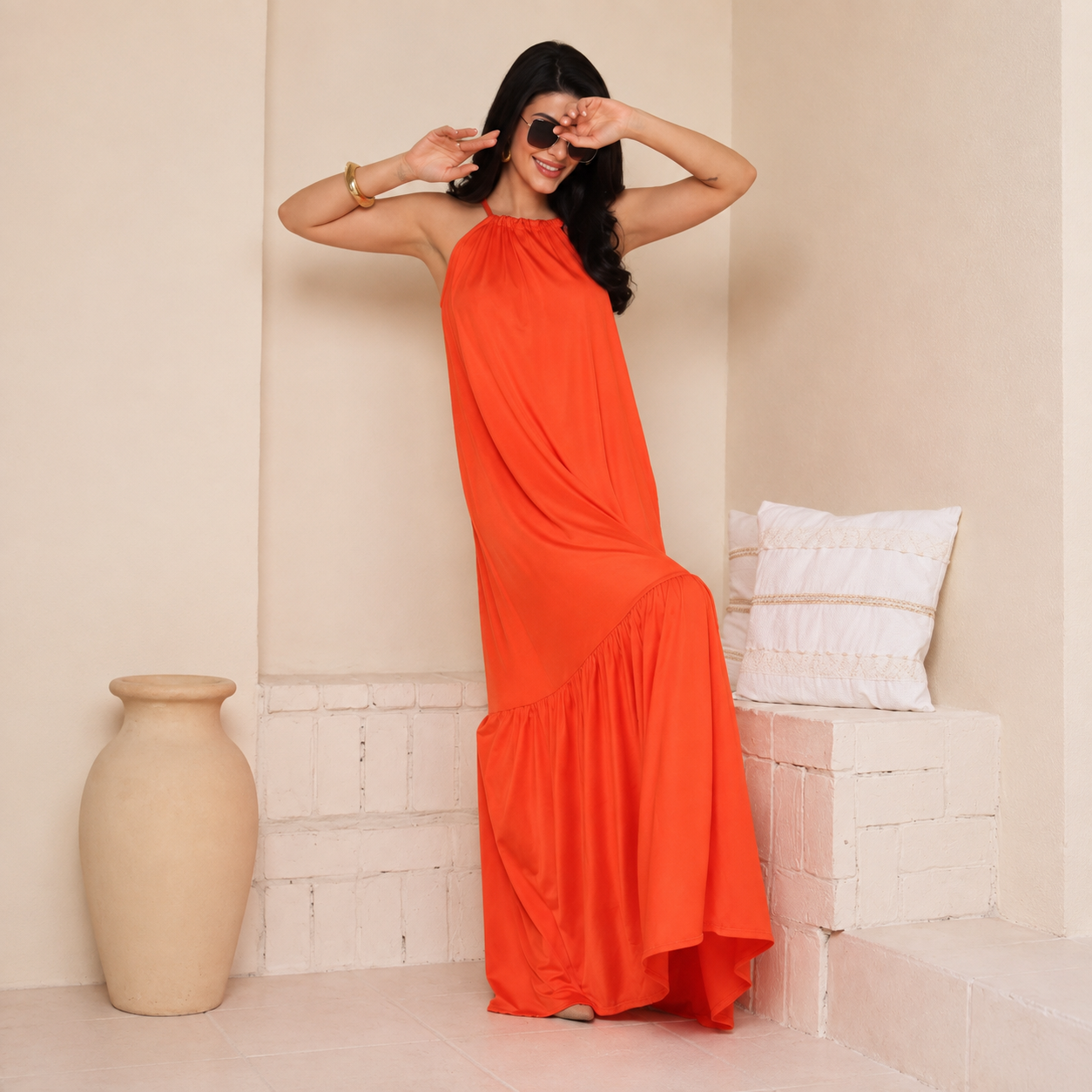 Vestido Longo Malha Fria