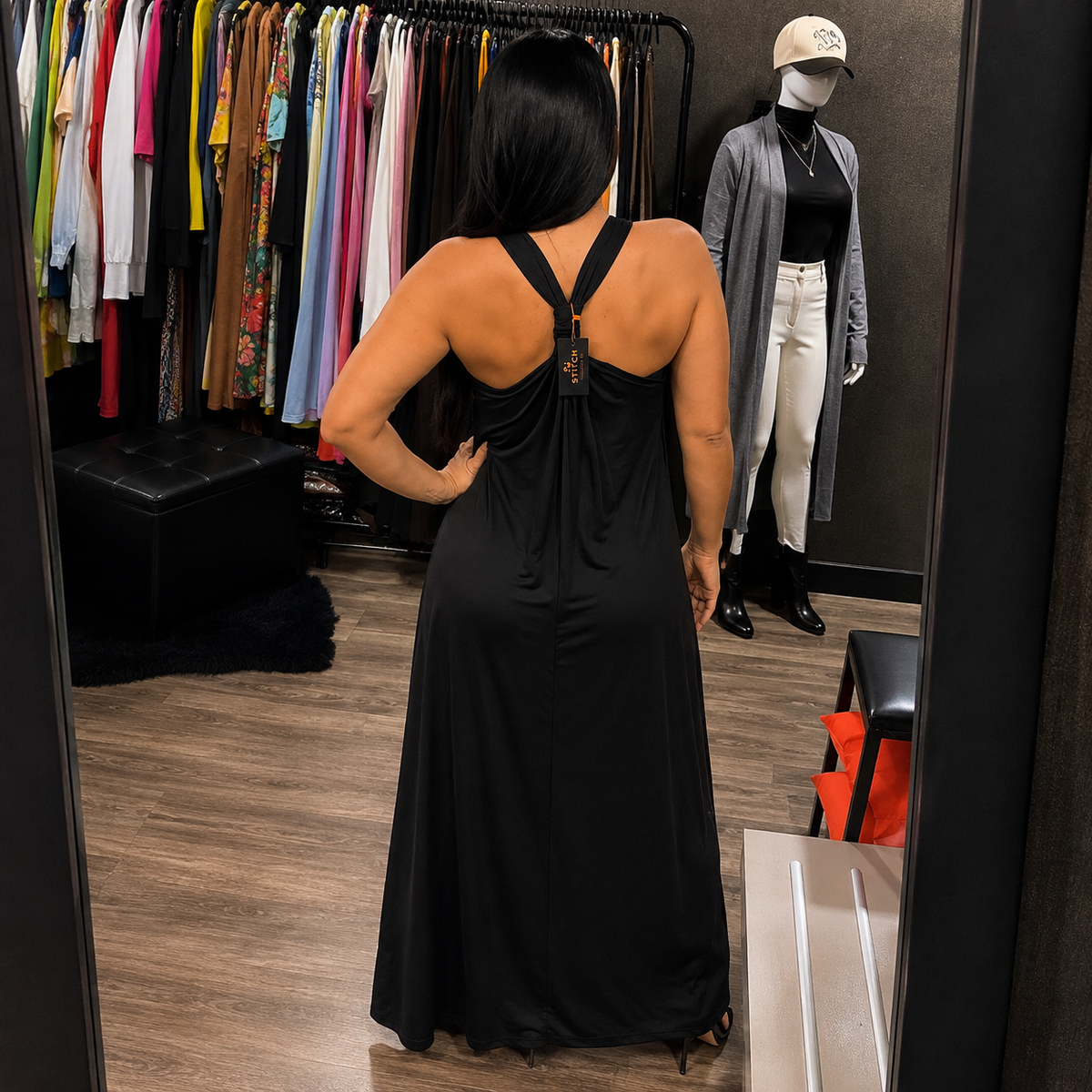Vestido Regata Longo Malha Fria