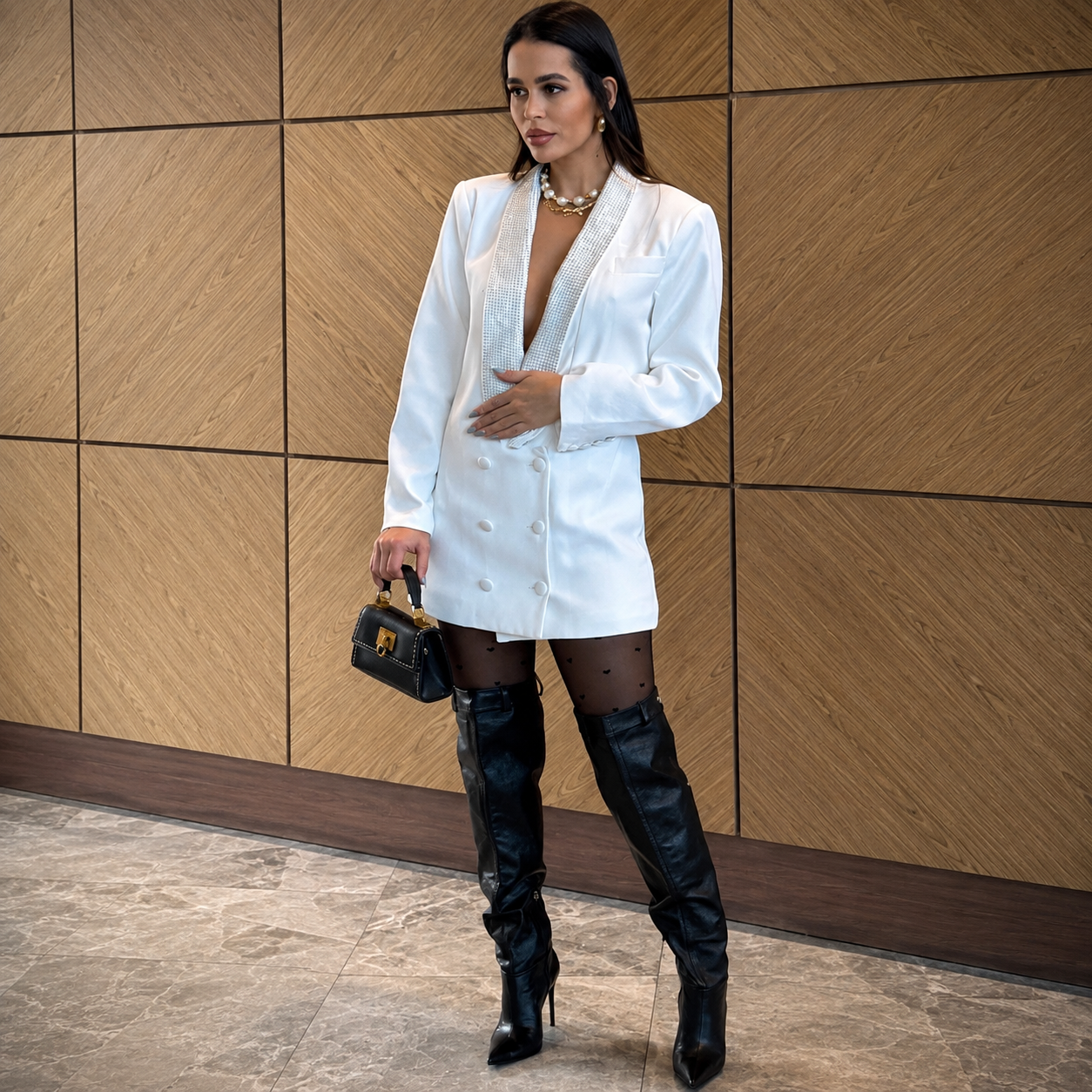 Blazer Strass + Abertura Costas