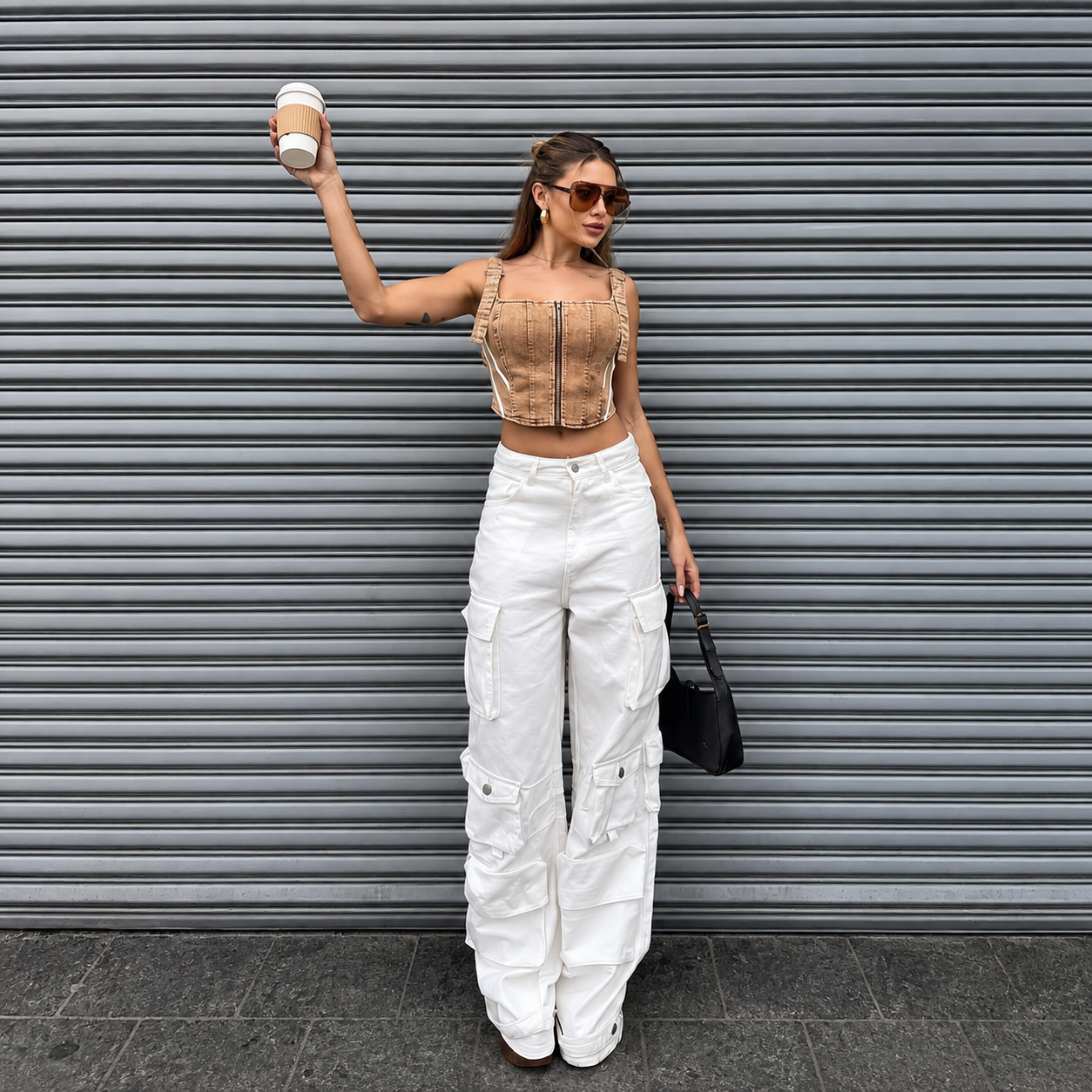 Calça Jeans Cargo