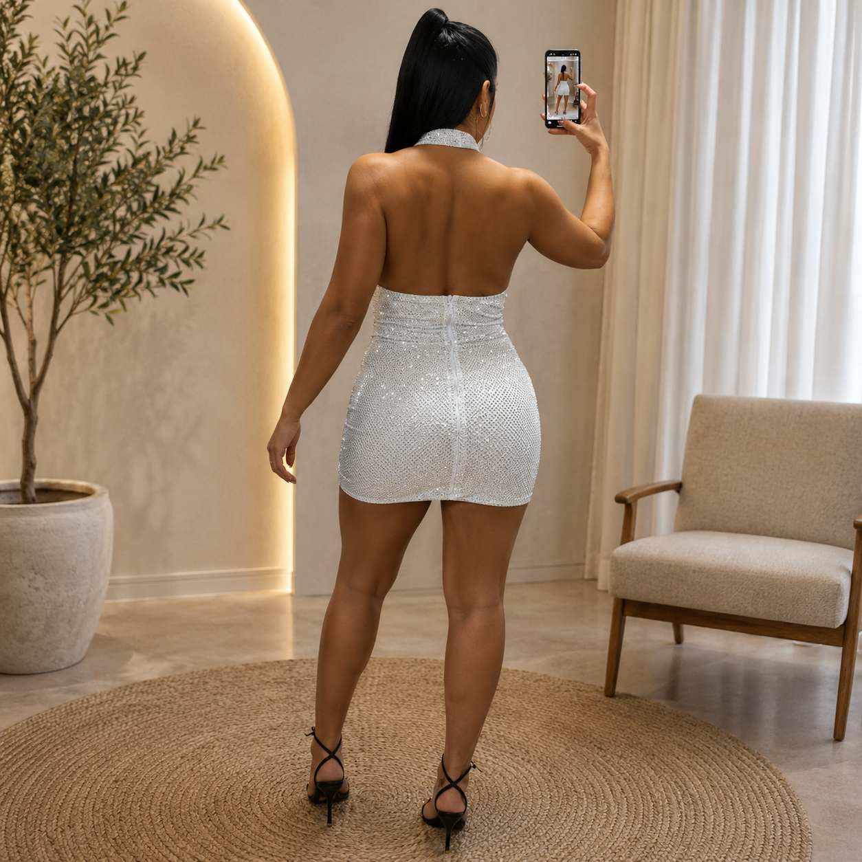 Vestido Frente Unica Strass