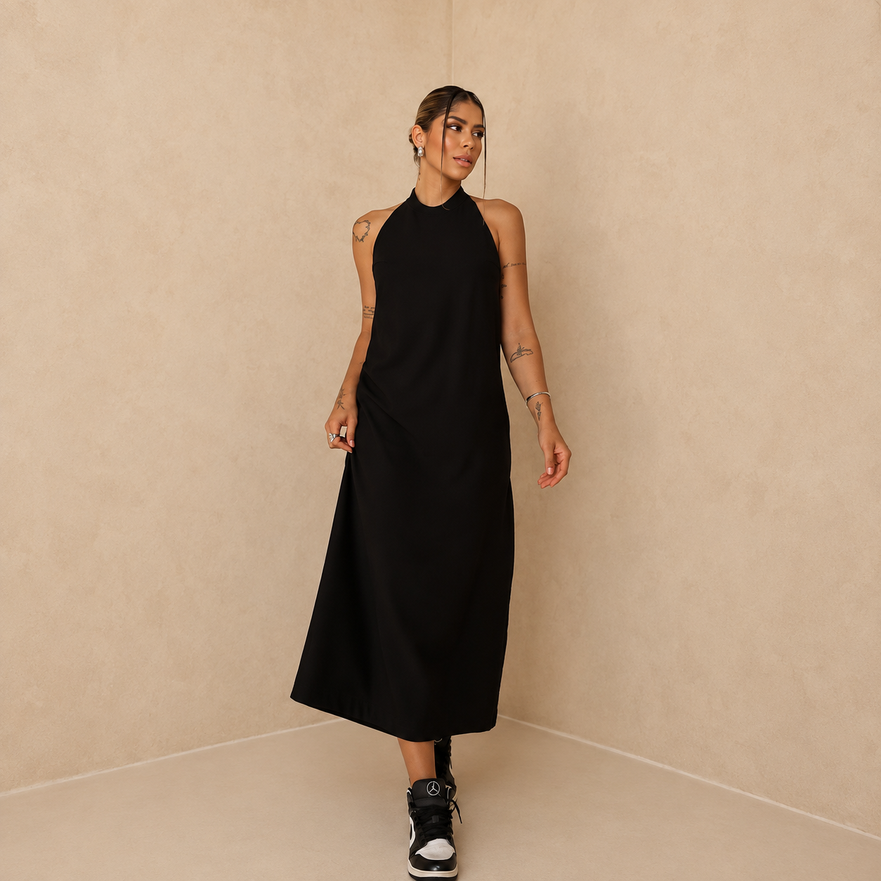 Vestido Alfaiataria Longo Costas Nua