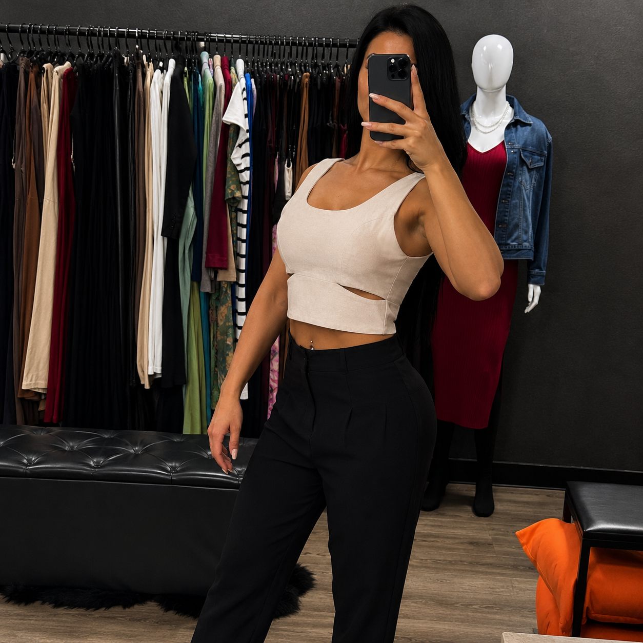 Cropped Alfaiataria Com Recorte