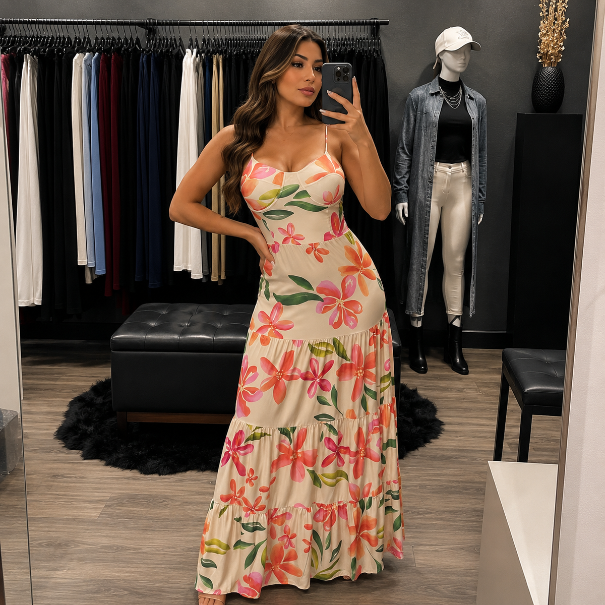 Vestido Longo Floral c/ Bojo