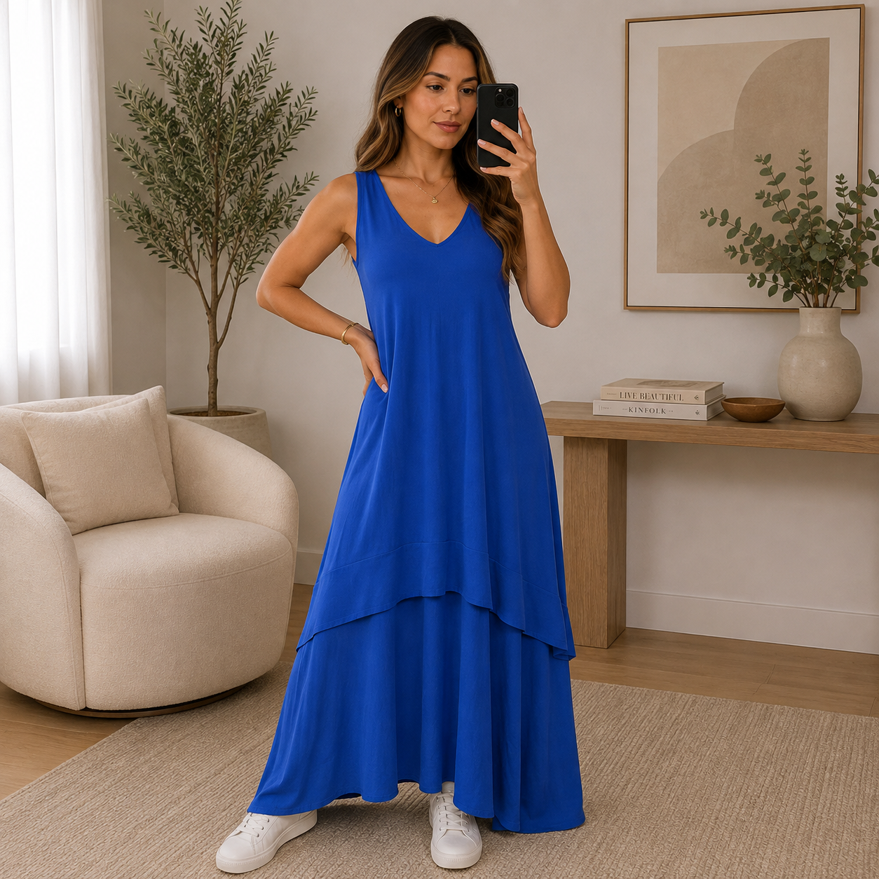 Vestido Longo Em Camadas