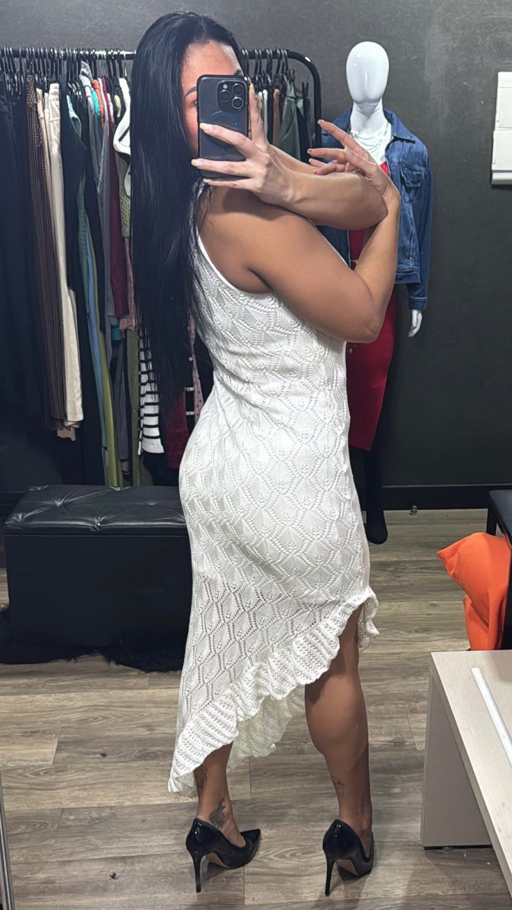 Vestido Fenda Lateral Tricô