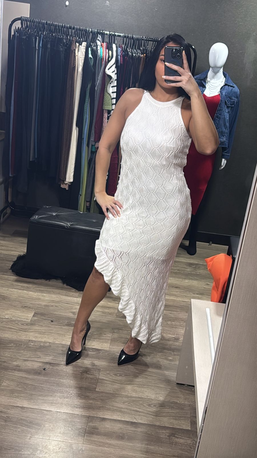 Vestido Fenda Lateral Tricô