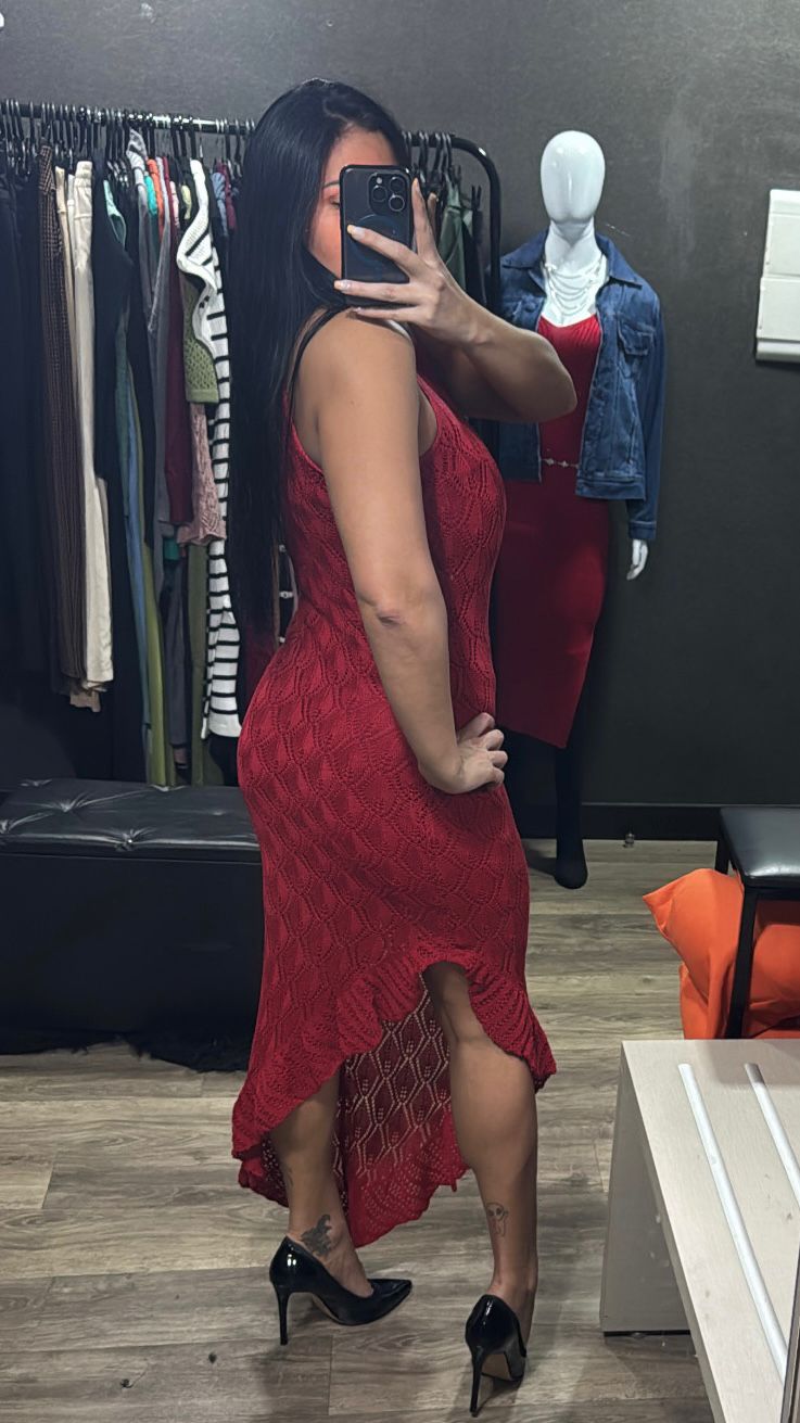 Vestido Fenda Lateral Tricô