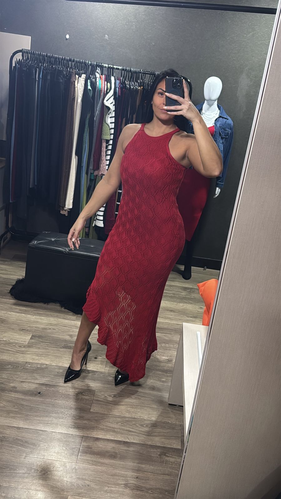 Vestido Fenda Lateral Tricô