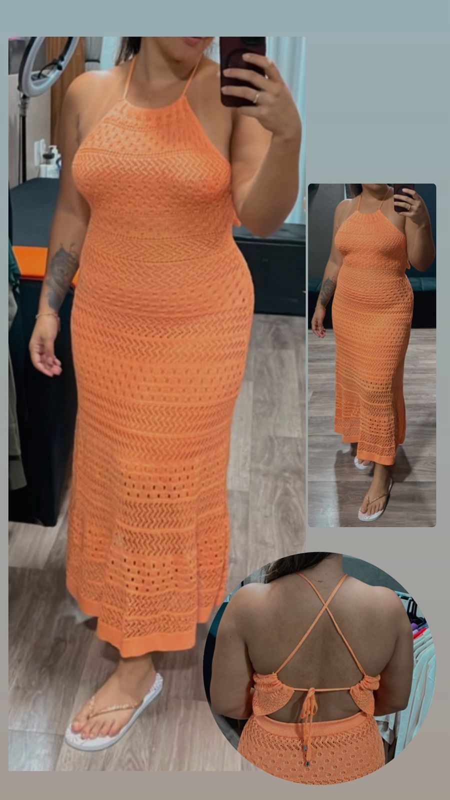 Vestido Tricô Frente Unica