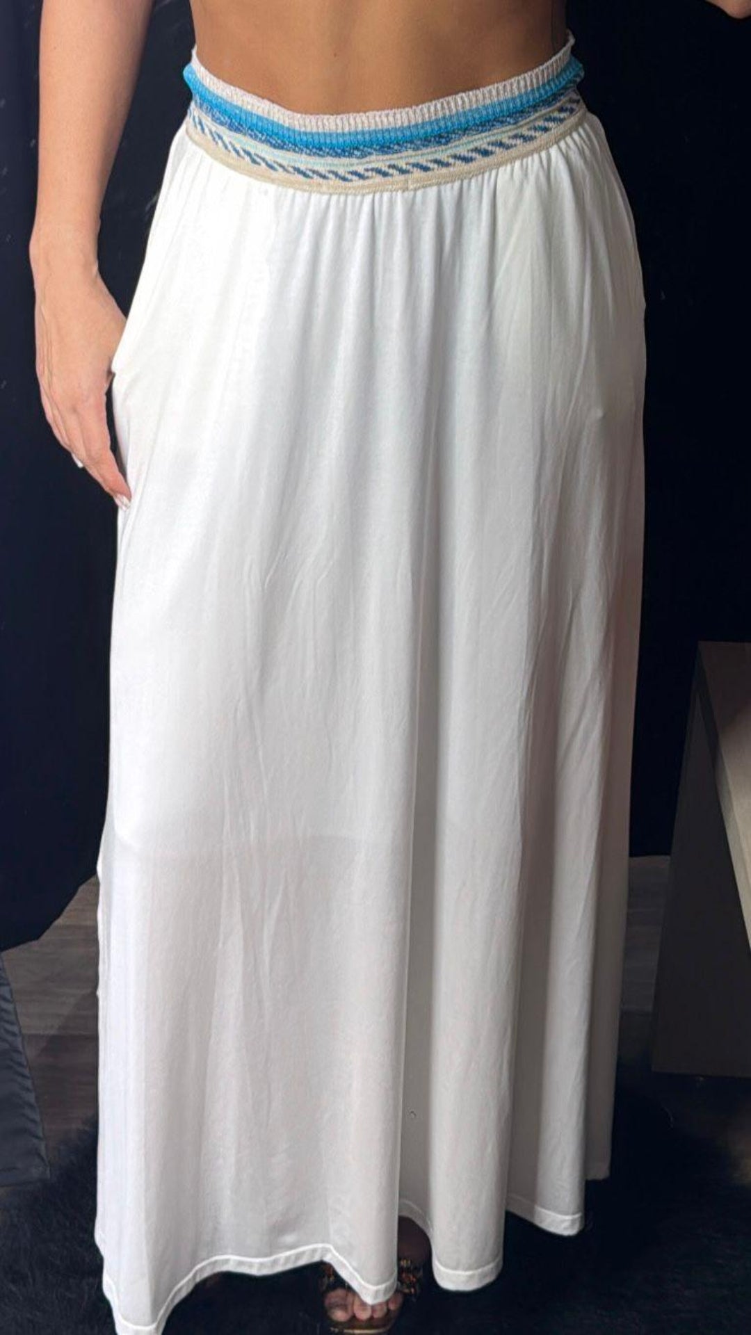 Saia Longa + Aplicação Tricô