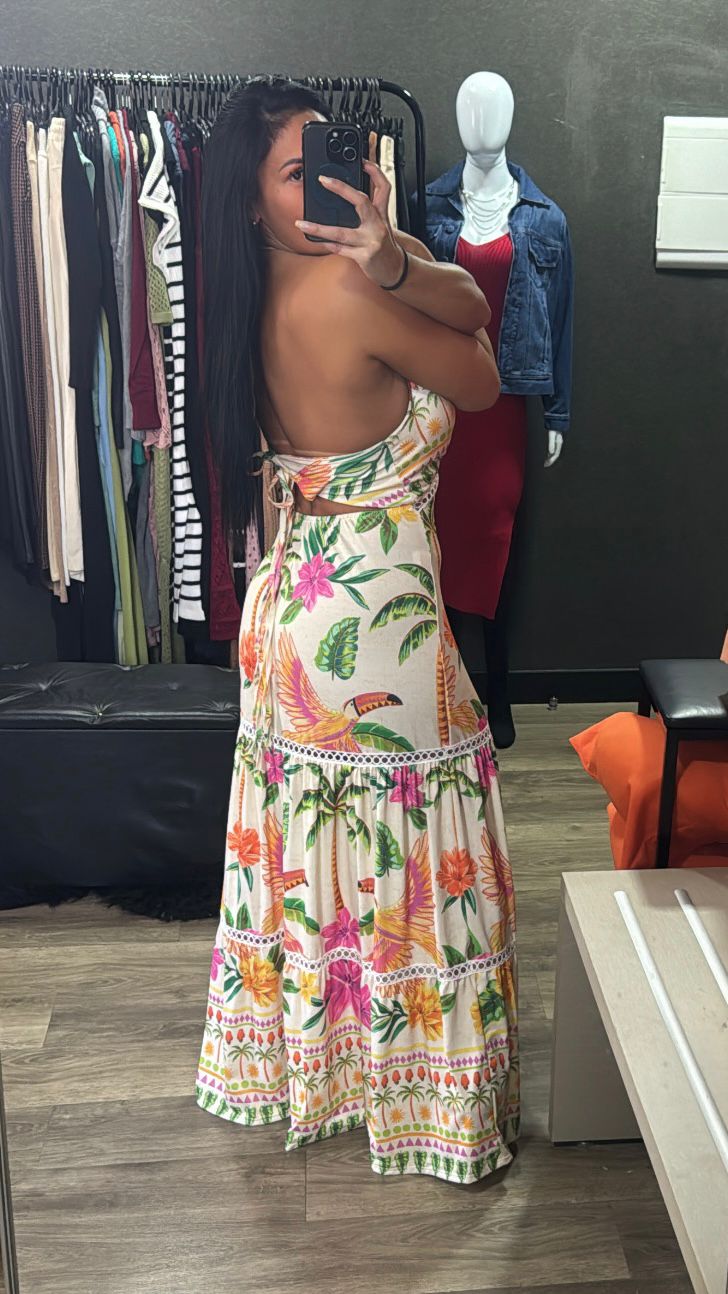 Vestido Longo Florido