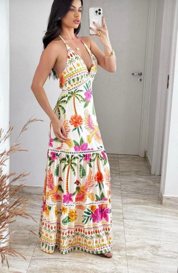 Vestido Longo Florido