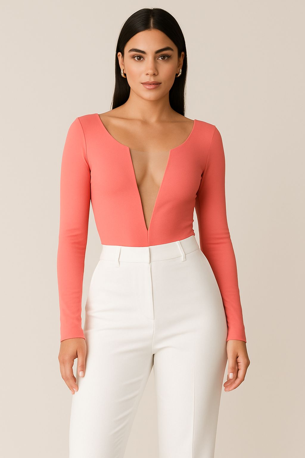 BODY MANGA LONGA TELA C/ BOJO