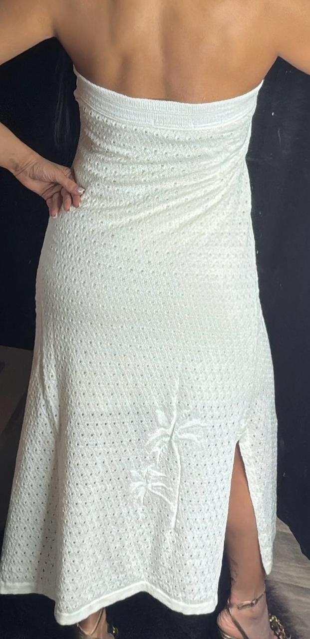 Vestido Tricô Tomara Que Caia