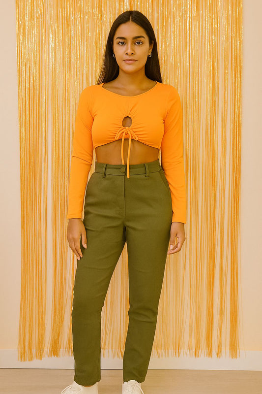 Cropped Manga Longa Neon