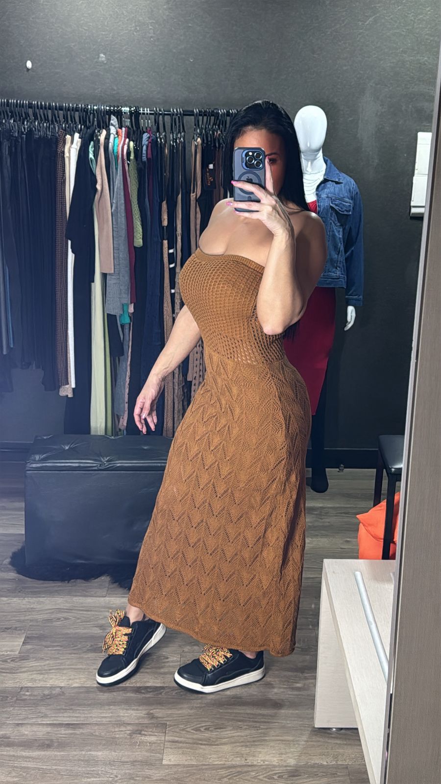 Vestido Tricô Tomara Que Caía